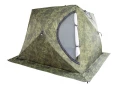 Палатка зимняя КУБ 4 камуфляж (трехслойная), с навесом