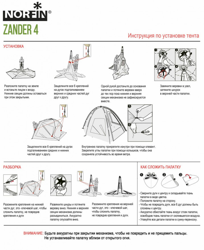 Палатка автоматическая 4-х местная Norfin ZANDER 4 NF
