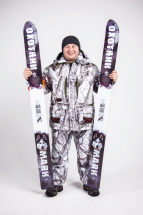 Лыжи ОХОТНИК, дерево-пластик, длина 185 см, ширина 150 мм